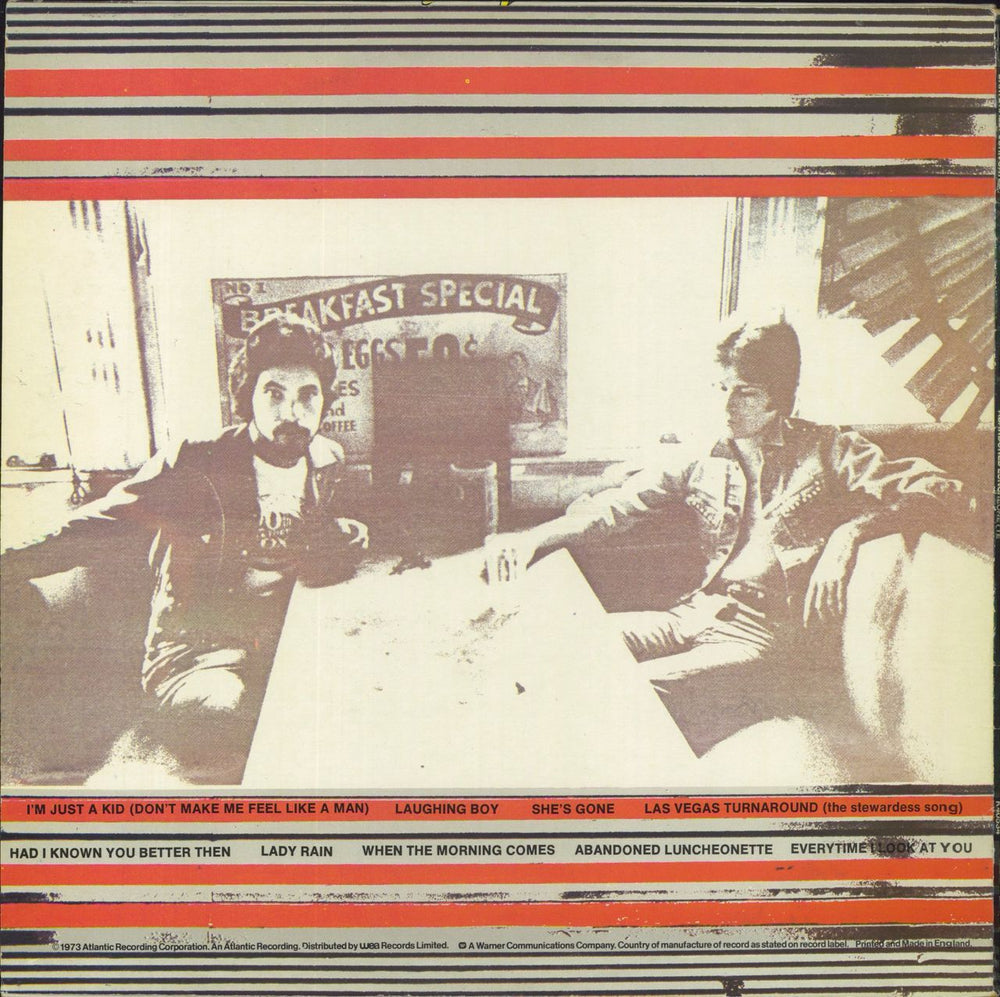 Hall & Oates Abandoned Luncheonette UK vinyl LP album (LP record)