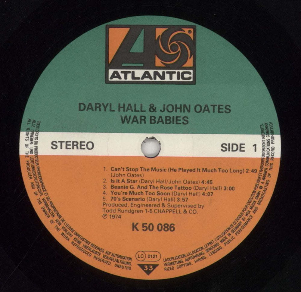 Hall & Oates War Babies German vinyl LP album (LP record) HNOLPWA859831