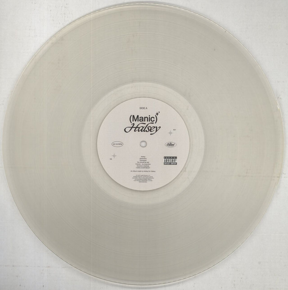 Halsey Manic - Clear Milky Vinyl UK vinyl LP album (LP record) 0CLLPMA850297