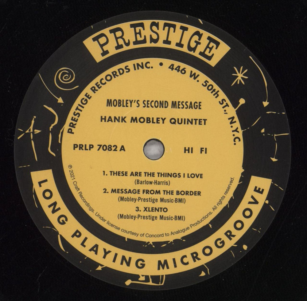 Hank Mobley Mobley's 2nd Message - 180gm US vinyl LP album (LP record) HMOLPMO845242