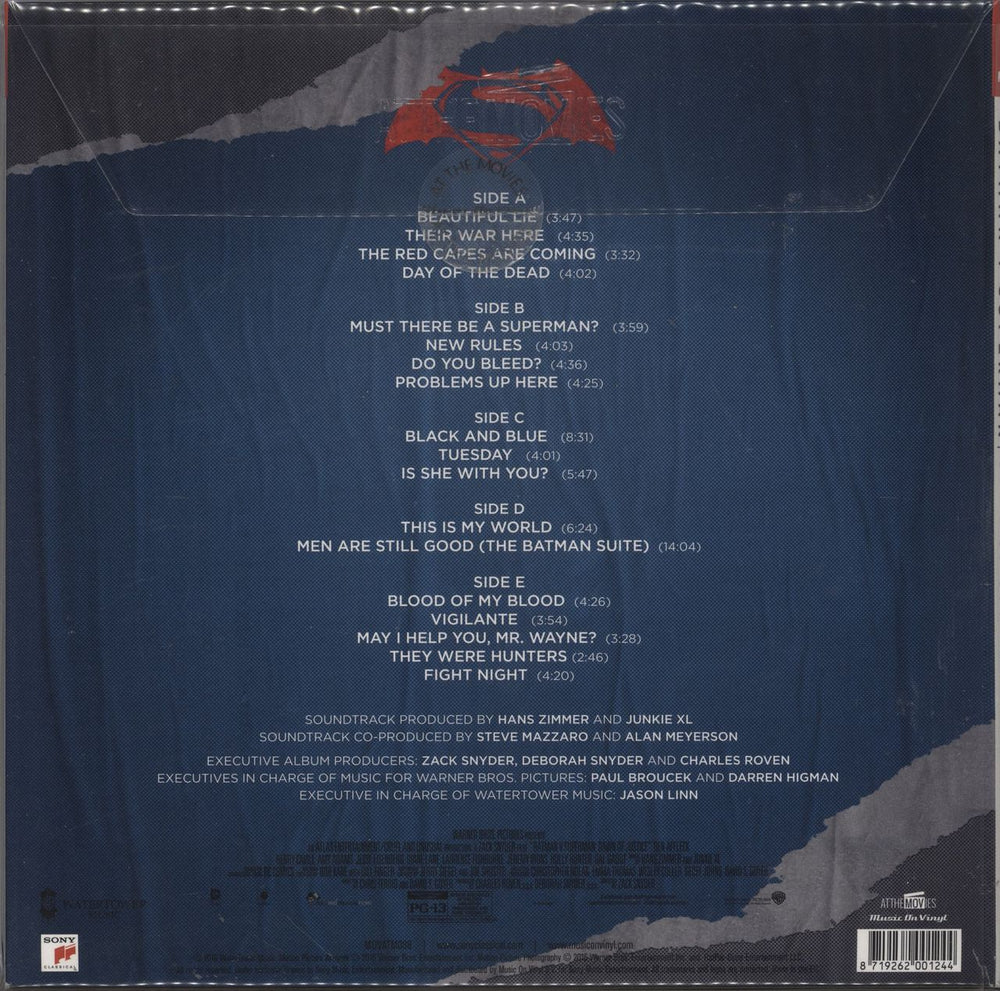 Hans Zimmer Batman V Superman: Dawn Of Justice - 180gram Vinyl UK 3-LP vinyl record set (Triple LP Album)