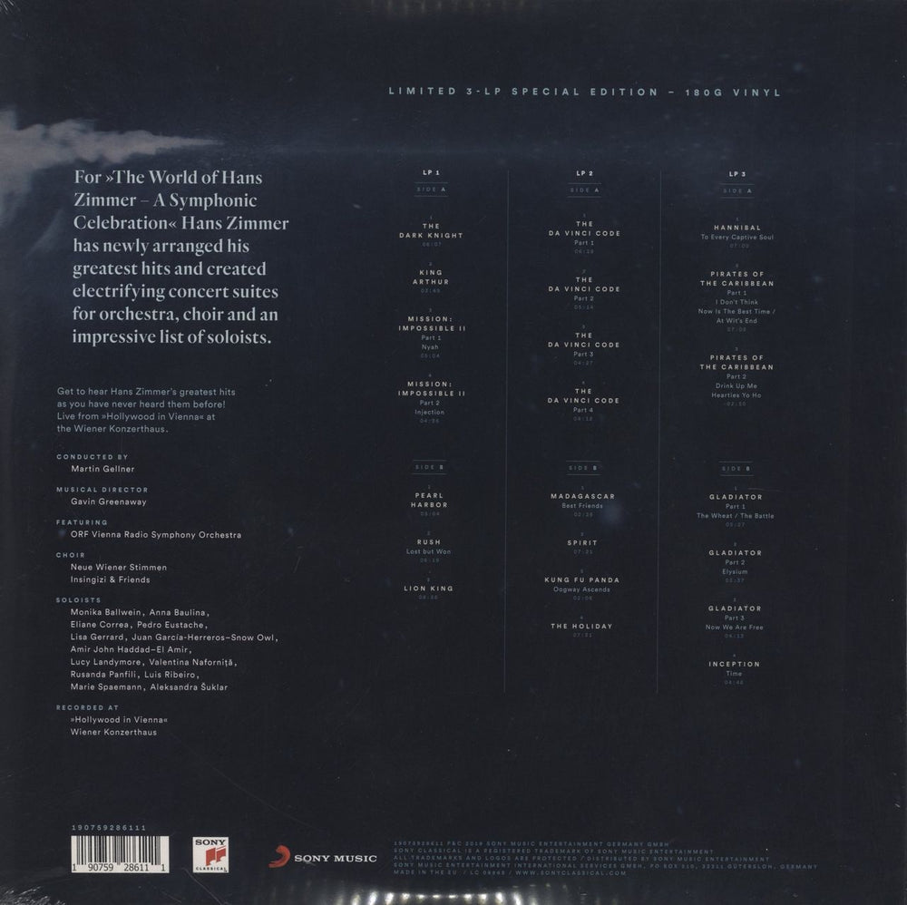 Hans Zimmer The World Of Hans Zimmer (A Symphonic Celebration) - Sealed US 3-LP vinyl record set (Triple LP Album) 190759286111