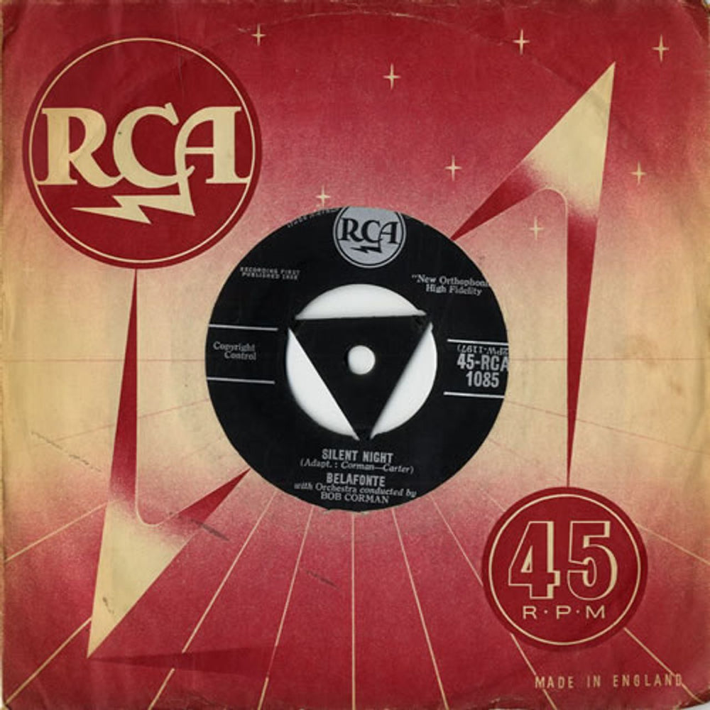 Harry Belafonte Silent Night UK 7" vinyl single (7 inch record / 45) 45-RCA-1085
