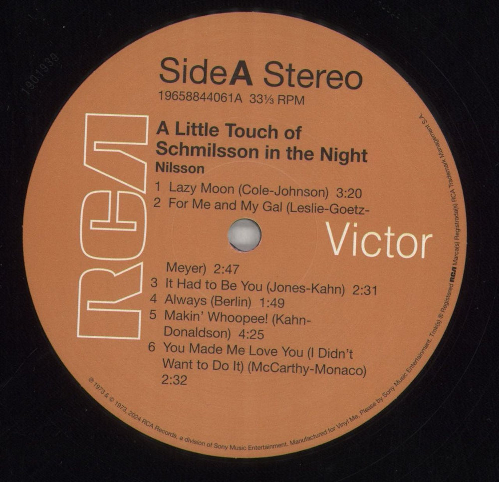 Harry Nilsson A Little Touch Of Schmilsson In The Night - 180 Gram US vinyl LP album (LP record) HNLLPAL862025