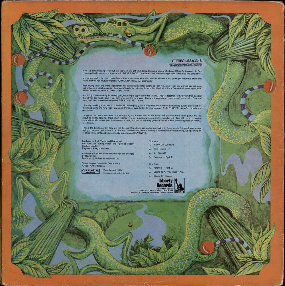 Hawkwind Hawkwind - 2nd - VG UK vinyl LP album (LP record)