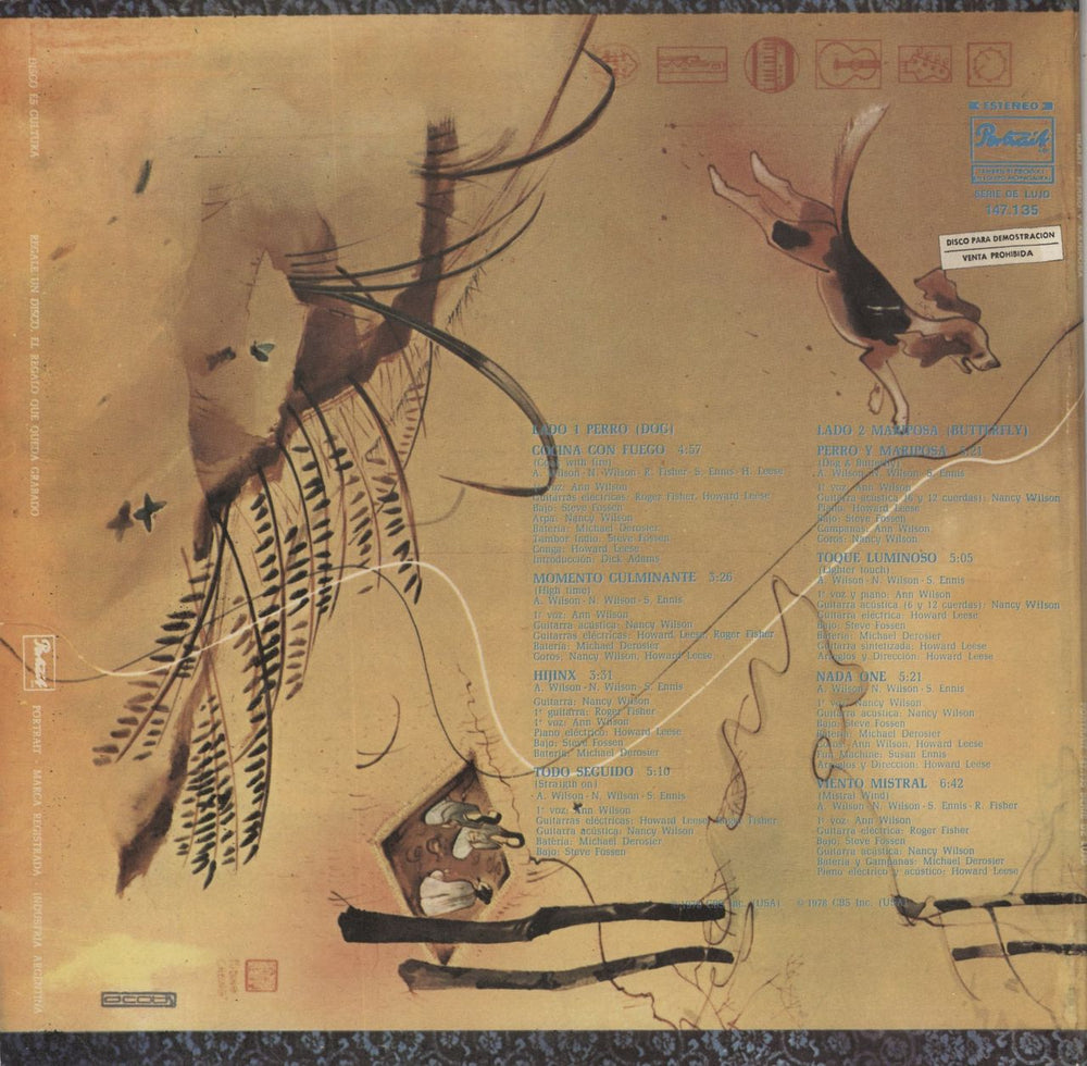 Heart Perro Y Mariposa Argentinean vinyl LP album (LP record)