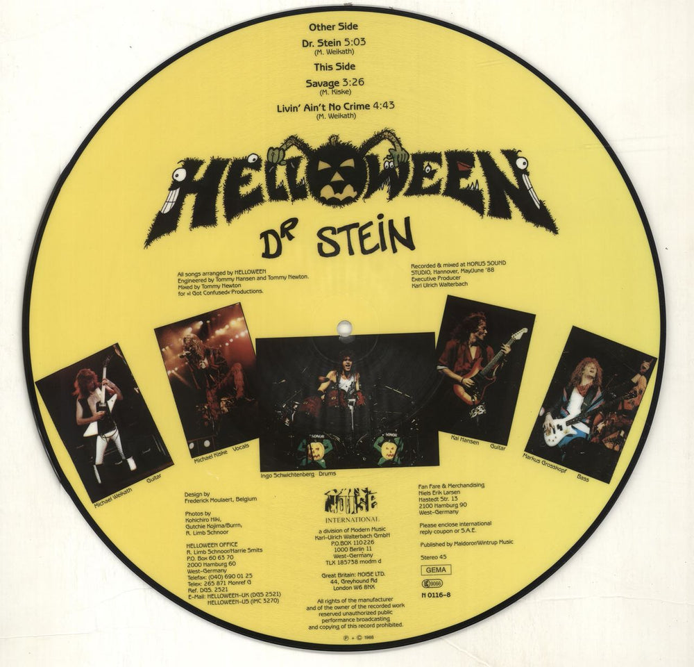 Helloween Dr Stein UK 12" vinyl picture disc (12 inch picture record) HLO2PDR695578