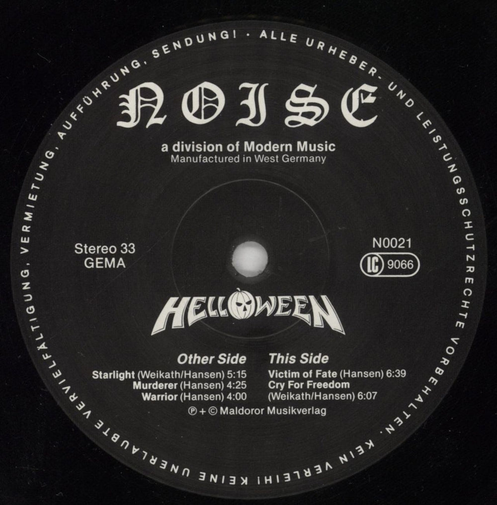 Helloween Helloween German vinyl LP album (LP record) HLOLPHE851106
