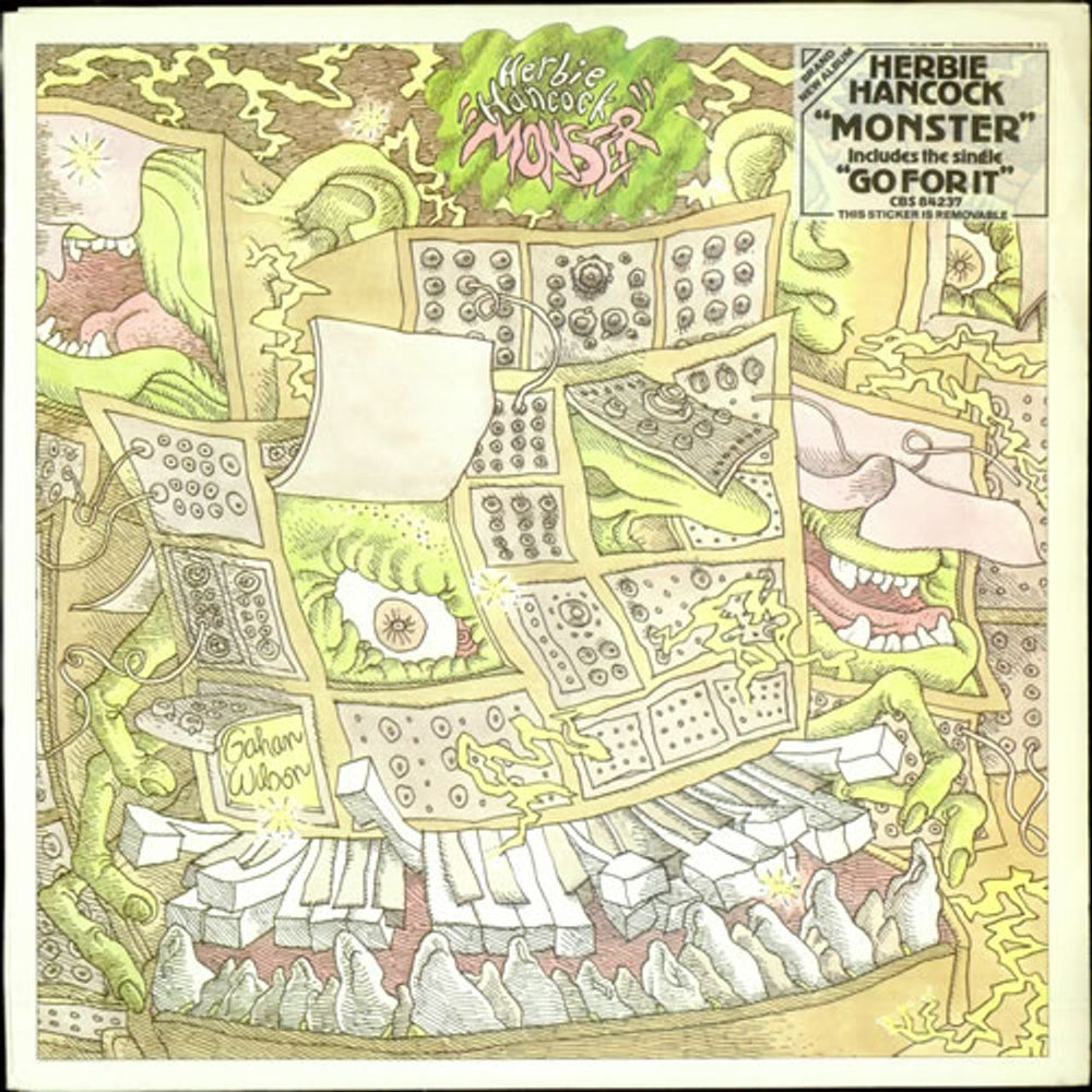 Herbie Hancock Monster - Hype Sticker UK vinyl LP album (LP record) 84237