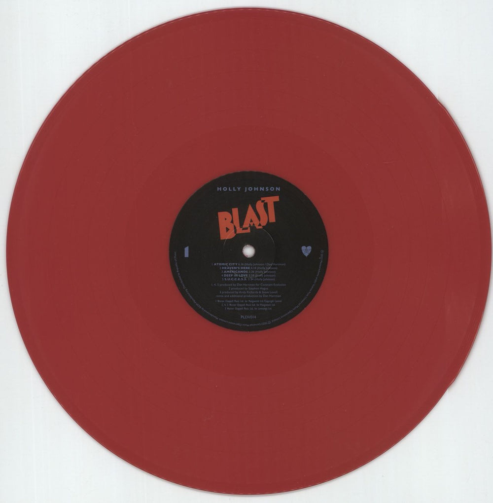 Holly Johnson Blast - Red Hot Vinyl - 35th Anniversary - Autogrpahed Print UK vinyl LP album (LP record) HJOLPBL878779