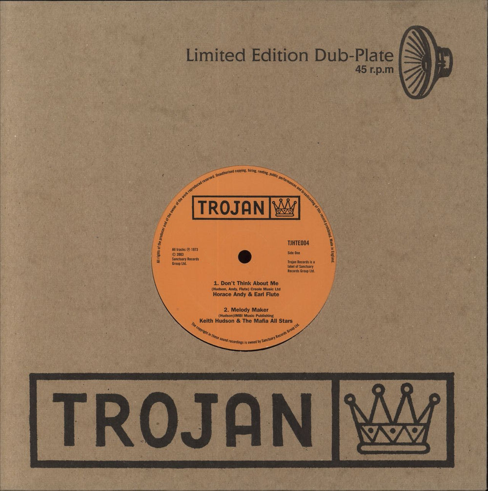 Horace Andy Don't Think About Me UK 10" vinyl single (10 inch record) TJHTE004