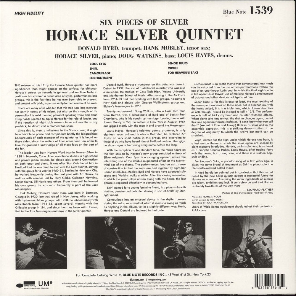 Horace Silver 6 Pieces Of Silver - 180gm Vinyl UK vinyl LP album (LP record) 602438176182