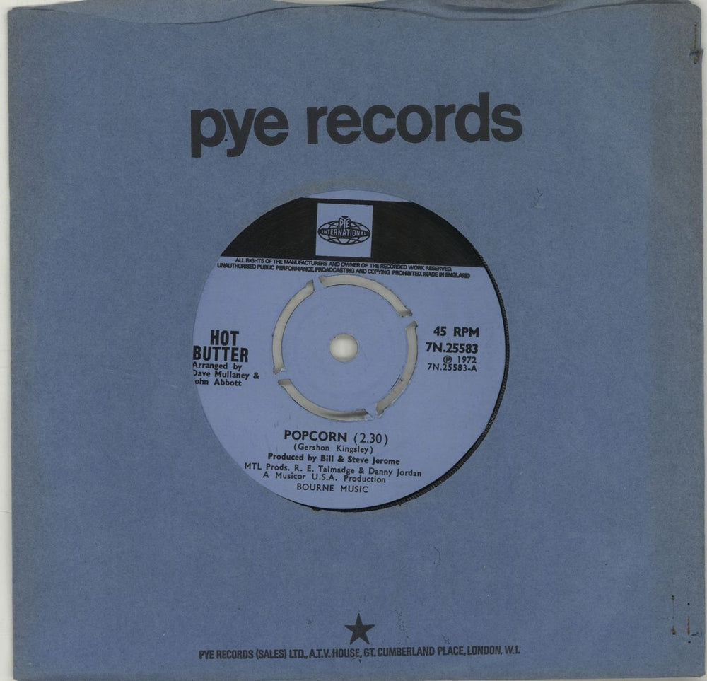 Hot Butter Popcorn - 4prong UK 7" vinyl single (7 inch record / 45) 7N25583