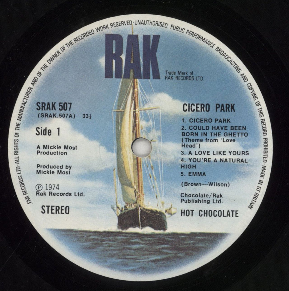 Hot Chocolate Cicero Park UK vinyl LP album (LP record) HOCLPCI412063