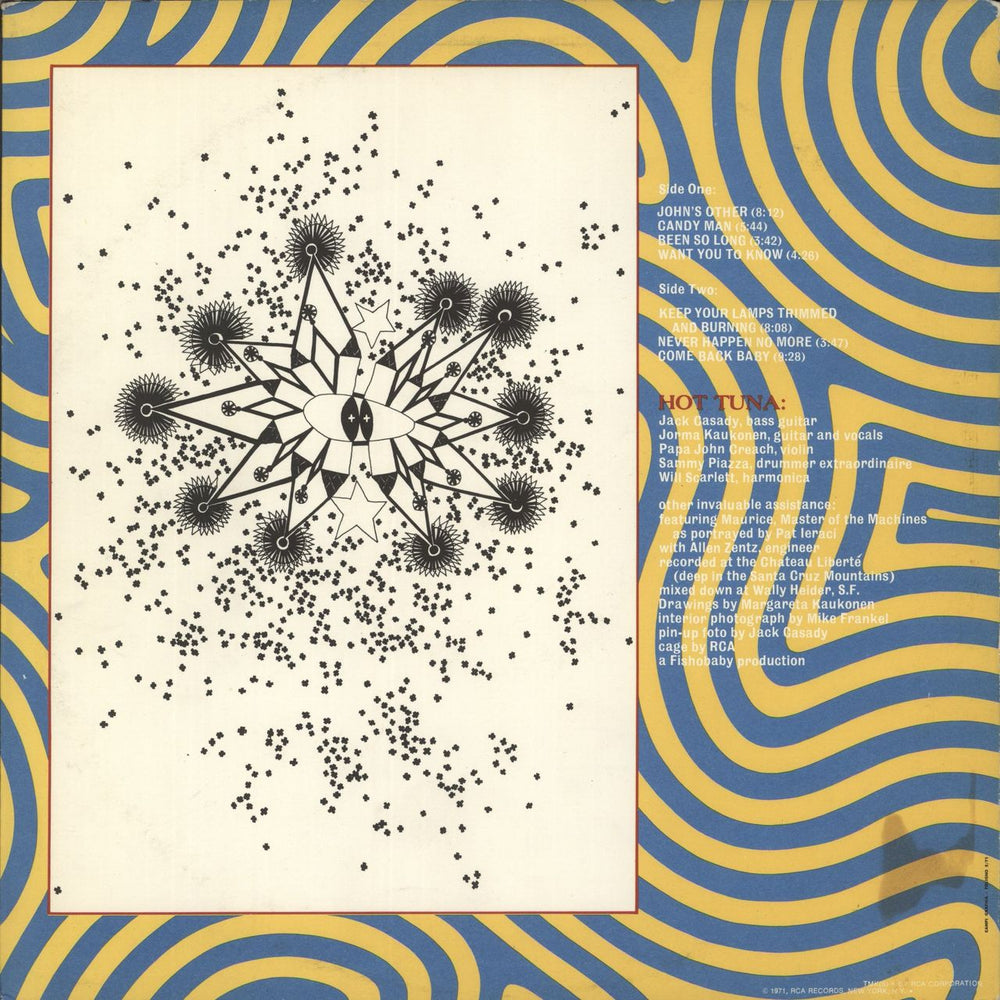 Hot Tuna First Pull Up Then Pull Down - Orange Label US vinyl LP album (LP record)