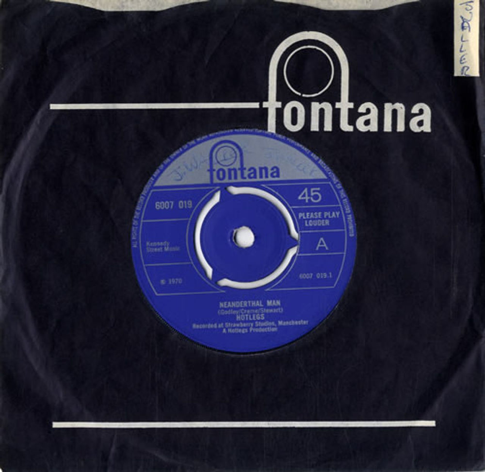 Hotlegs Neanderthal Man - 3pr UK 7" vinyl single (7 inch record / 45) 6007019