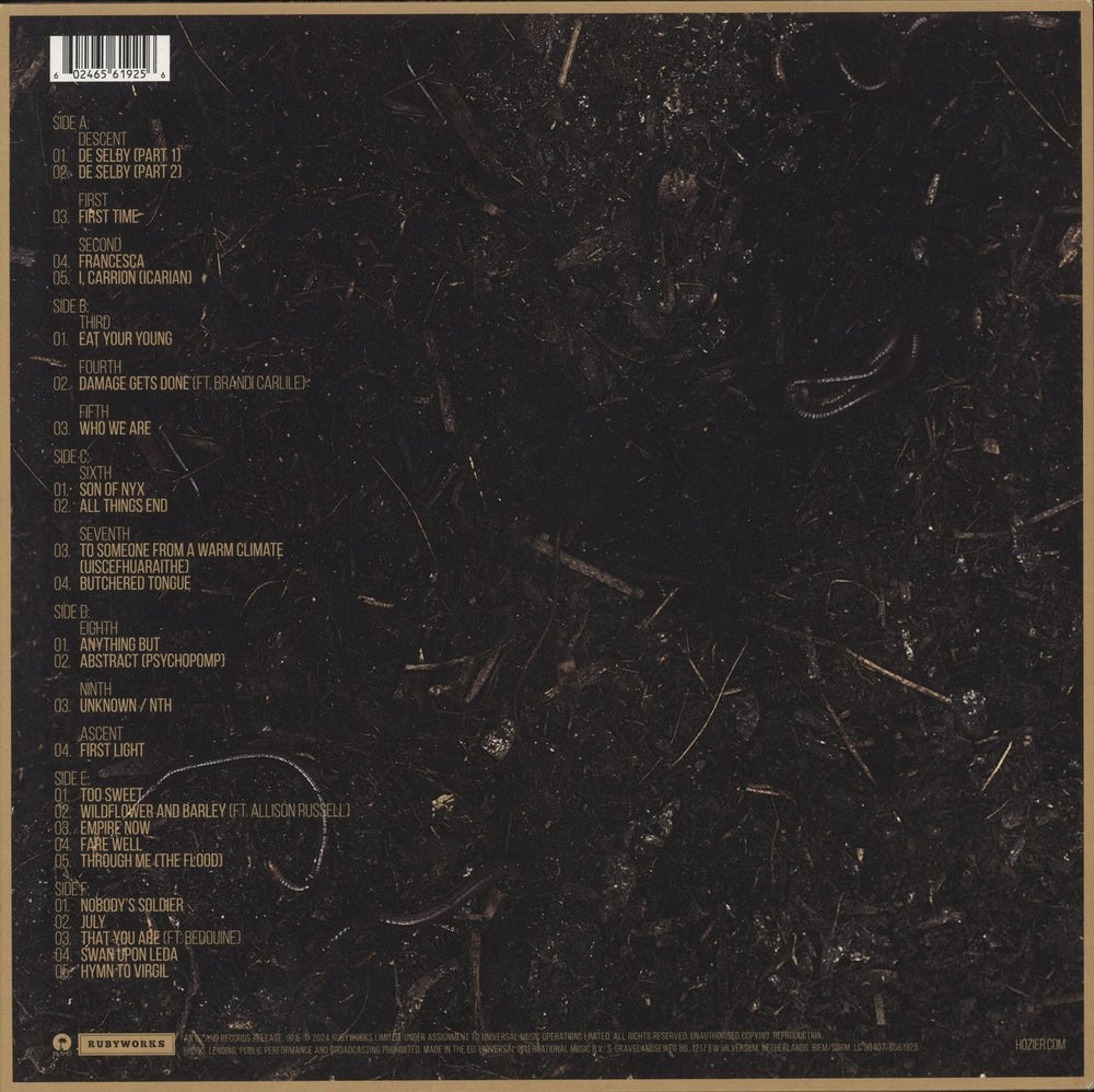 Hozier Unreal Unearth Unending: Companion Edition - Raw Ochre Vinyl UK vinyl LP album (LP record) 602465619256