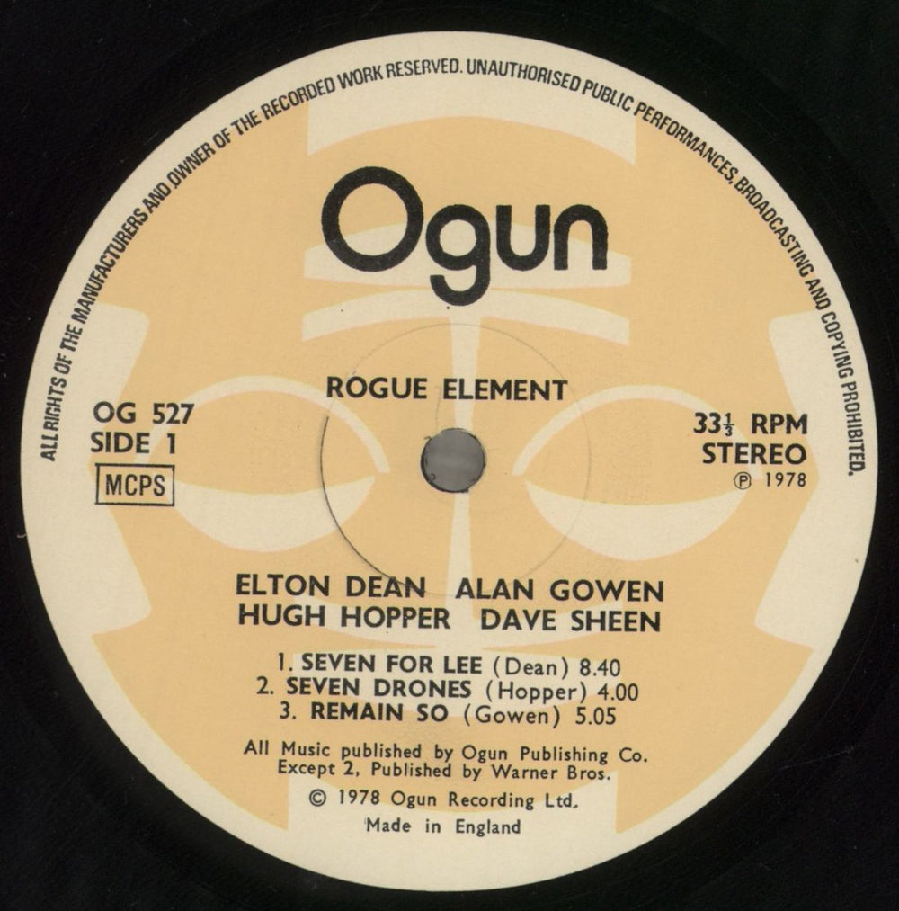 Hugh Hopper Rogue Element - VG+ UK vinyl LP album (LP record) HHHLPRO857312