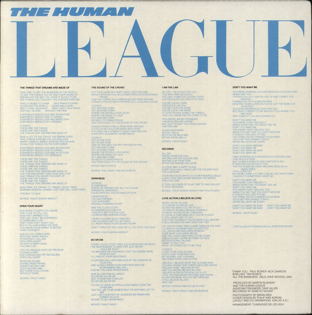 Human League Dare! - Black - Complete UK picture disc LP (vinyl picture disc album)