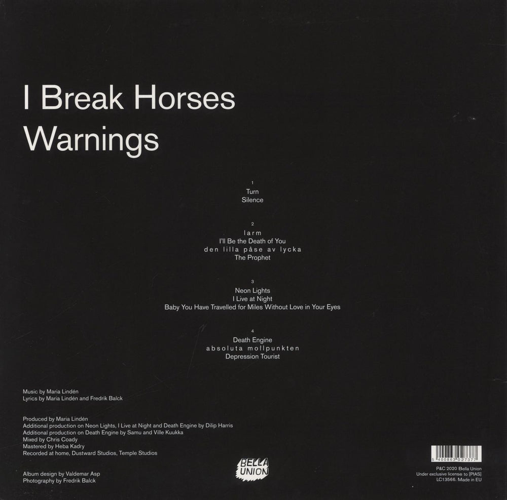 I Break Horses Warnings - Clear Vinyl UK 2-LP vinyl record set (Double LP Album)