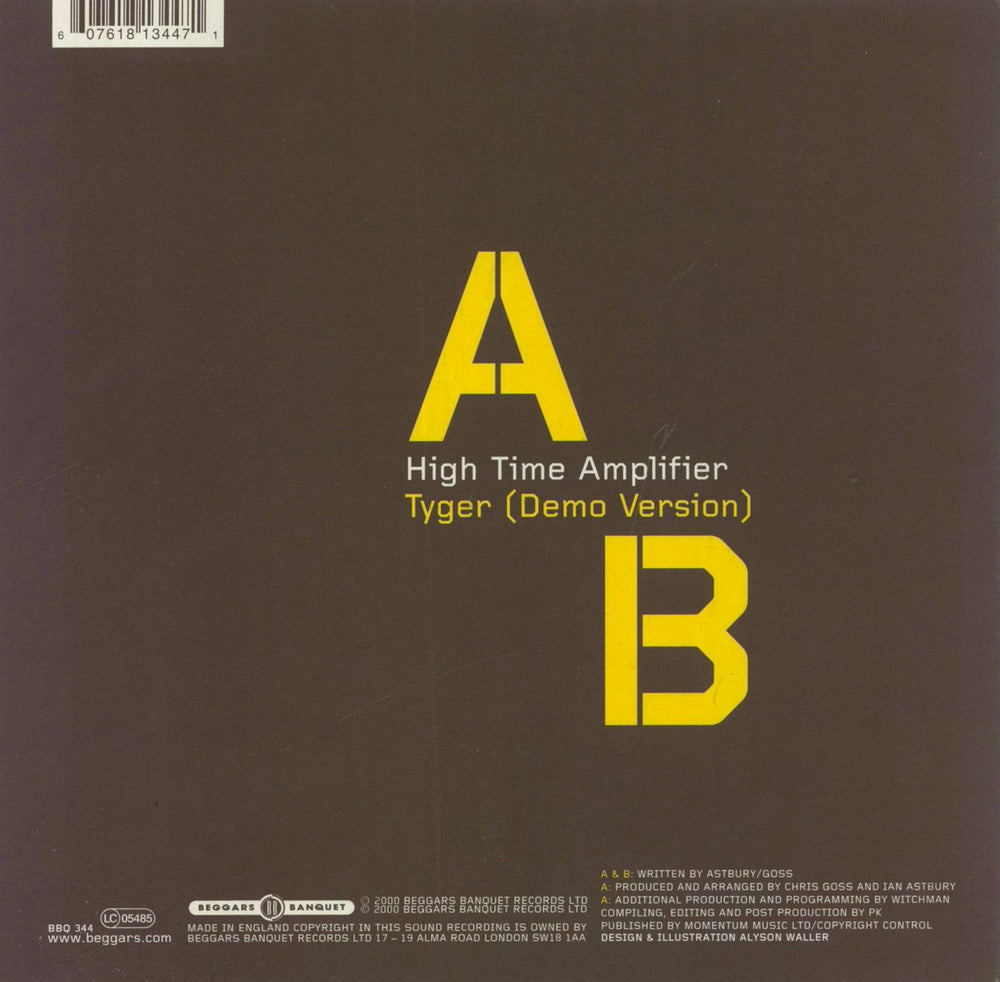 Ian Astbury High Time Amplifier UK 7" vinyl single (7 inch record / 45) 607618134471