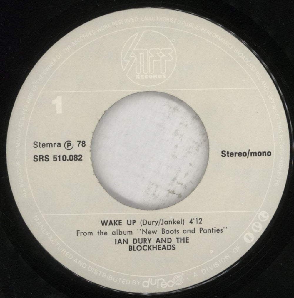 Ian Dury Wake Up! Dutch 7" vinyl single (7 inch record / 45) IND07WA853174