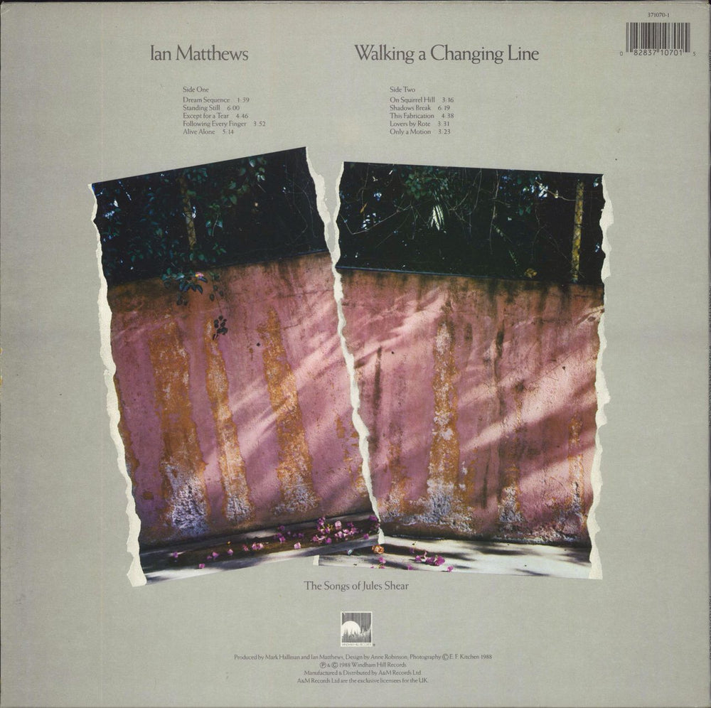 Ian Matthews Walking A Changing Line - EX UK vinyl LP album (LP record) 082837107015