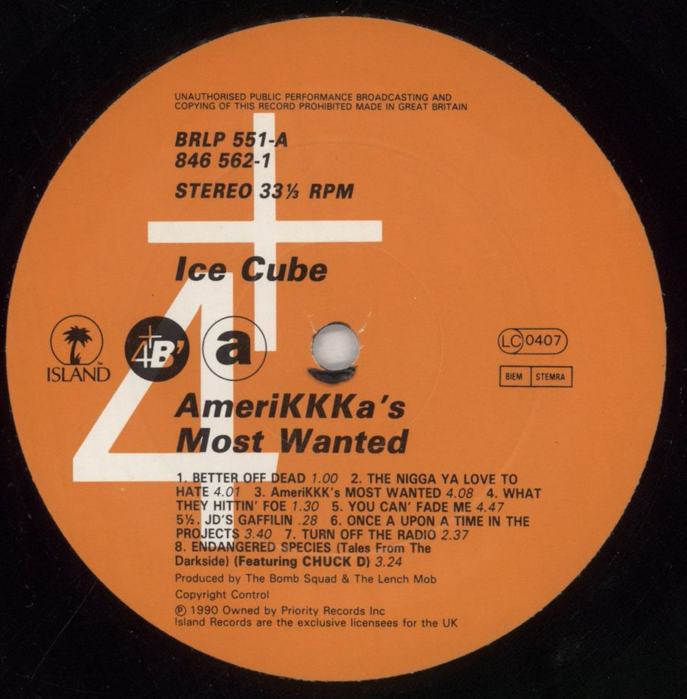 Ice Cube Amerikkka's Most Wanted - 3-page Press Release UK vinyl LP album (LP record) ICCLPAM853909