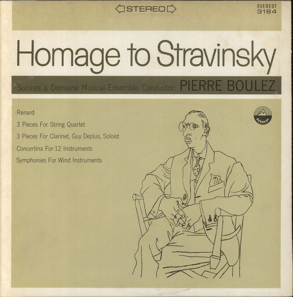 Igor Stravinsky Homage To Stravinsky US vinyl LP album (LP record) SDBR3184