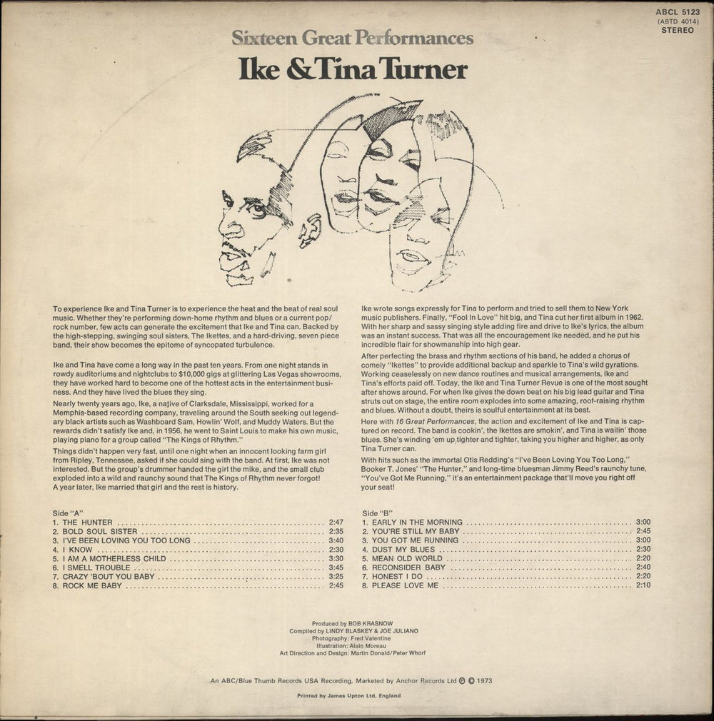 Ike & Tina Turner 16 Great Performances UK vinyl LP album (LP record)