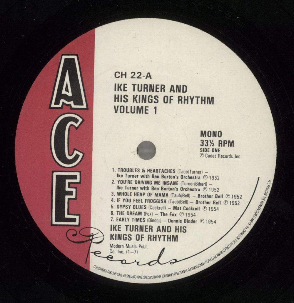 Ike Turner Ike Turner & His Kings Of Rhythm Volume 1 UK vinyl LP album (LP record) I-KLPIK706770