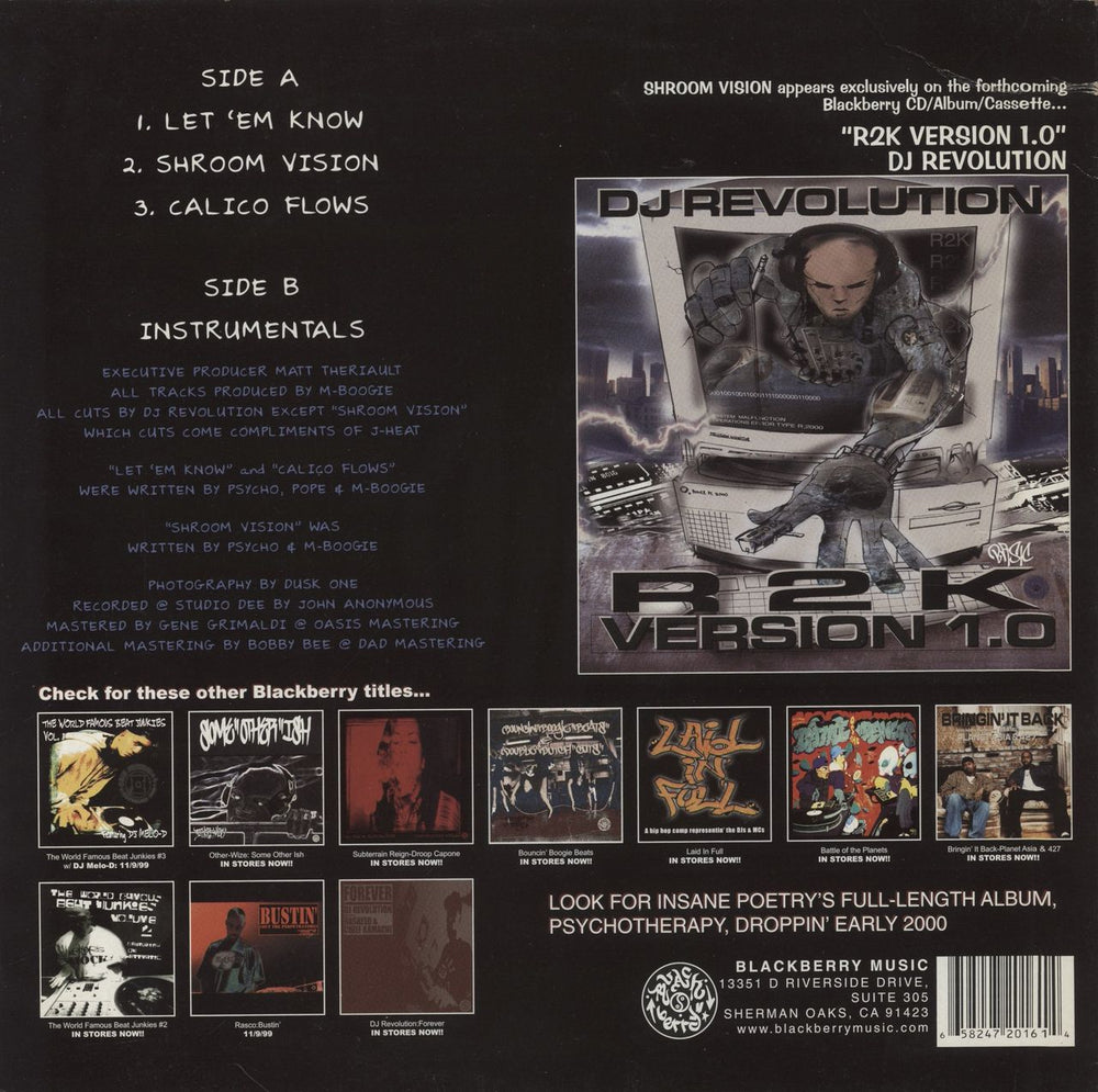 Insane Poetry Let ’Em Know / Shroom Vision / Calico Flows US 12" vinyl single (12 inch record / Maxi-single) 658247201614