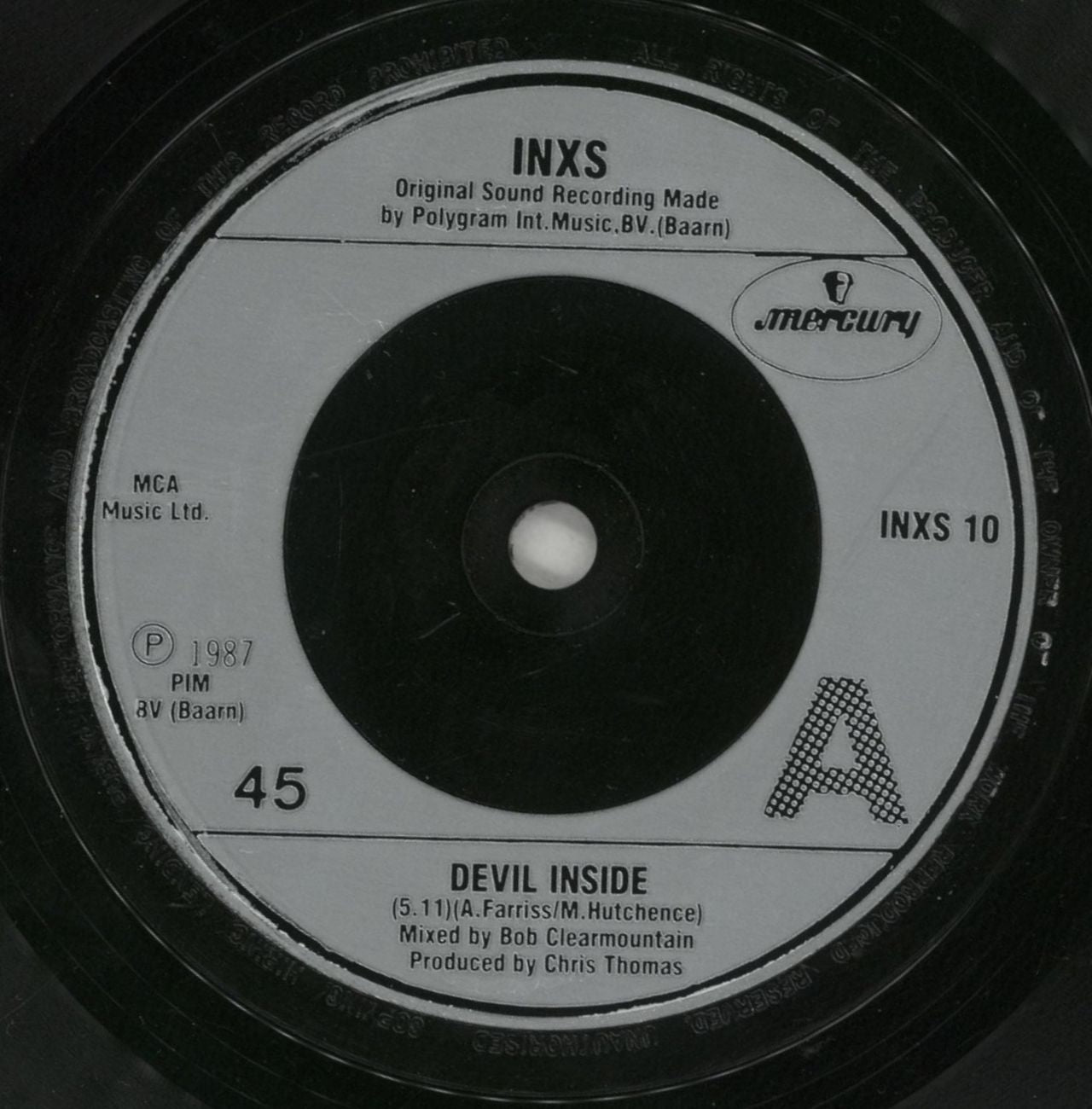 Inxs Devil Inside UK 7" vinyl single (7 inch record / 45) INX07DE243037
