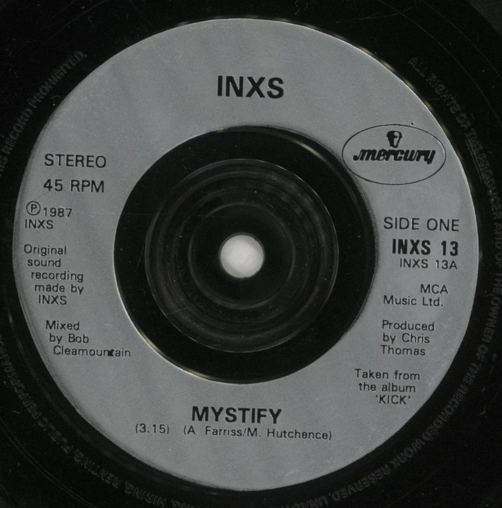 Inxs Mystify - Inj UK 7" vinyl single (7 inch record / 45) INX07MY877439