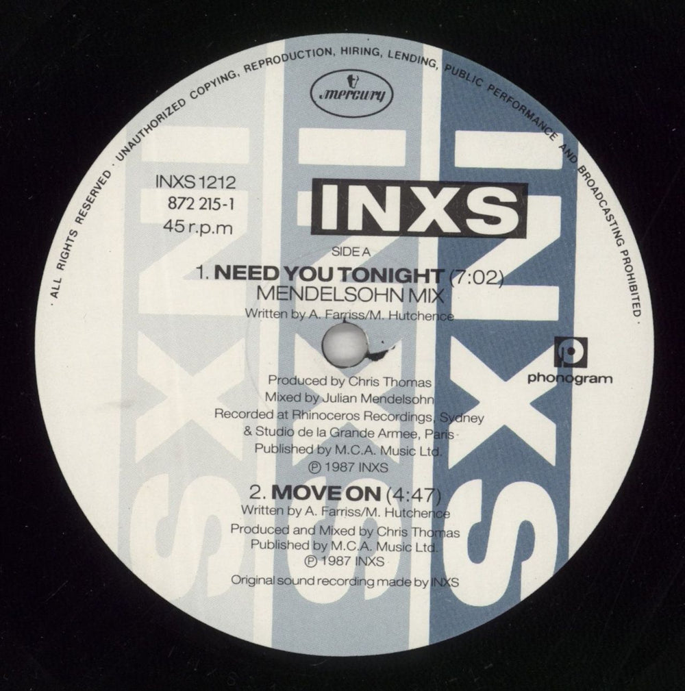 Inxs Need You Tonight UK 12" vinyl single (12 inch record / Maxi-single) INX12NE14154