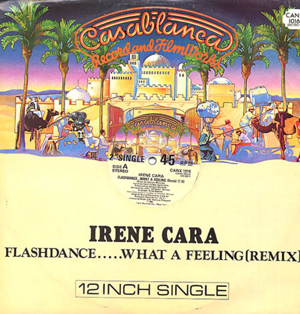 Irene Cara Flashdance UK 12" vinyl single (12 inch record / Maxi-single) CANX1016