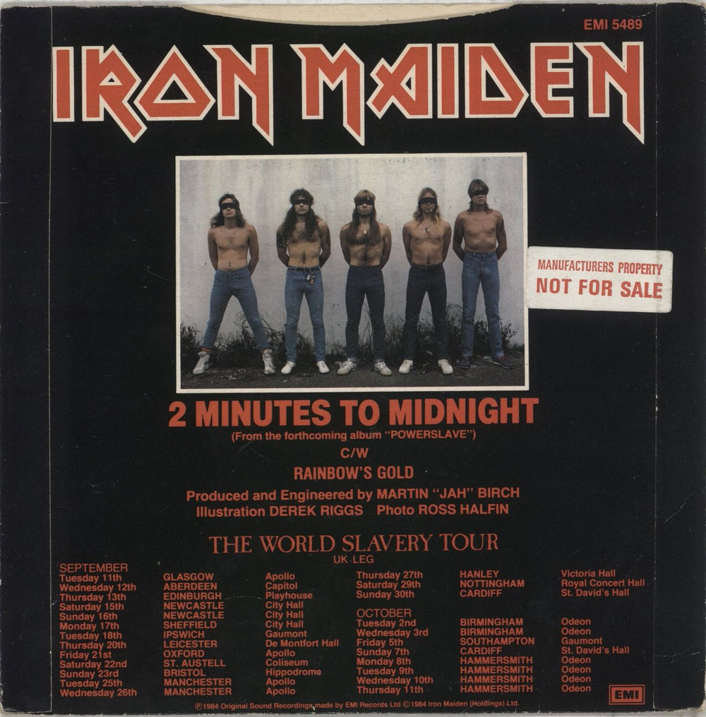 Iron Maiden 2 Minutes To Midnight - Inj - Factory Sample UK Promo 7" vinyl single (7 inch record / 45)