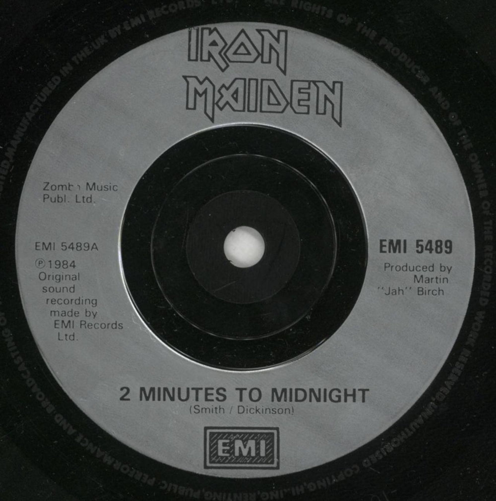 Iron Maiden 2 Minutes To Midnight - Inj - Factory Sample UK Promo 7" vinyl single (7 inch record / 45) IRO07MI869746