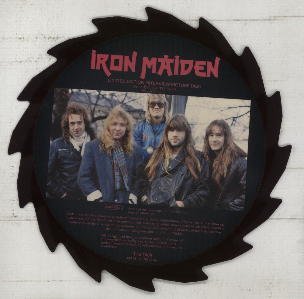 Iron Maiden Interview Picture Disc - Black Edge UK shaped picture disc (picture disc vinyl record) IROSHIN26425