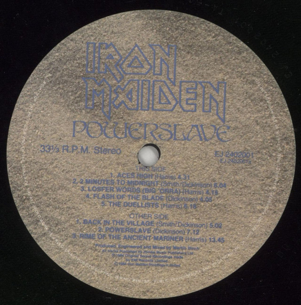 Iron Maiden Powerslave - 2nd UK vinyl LP album (LP record) IROLPPO50634
