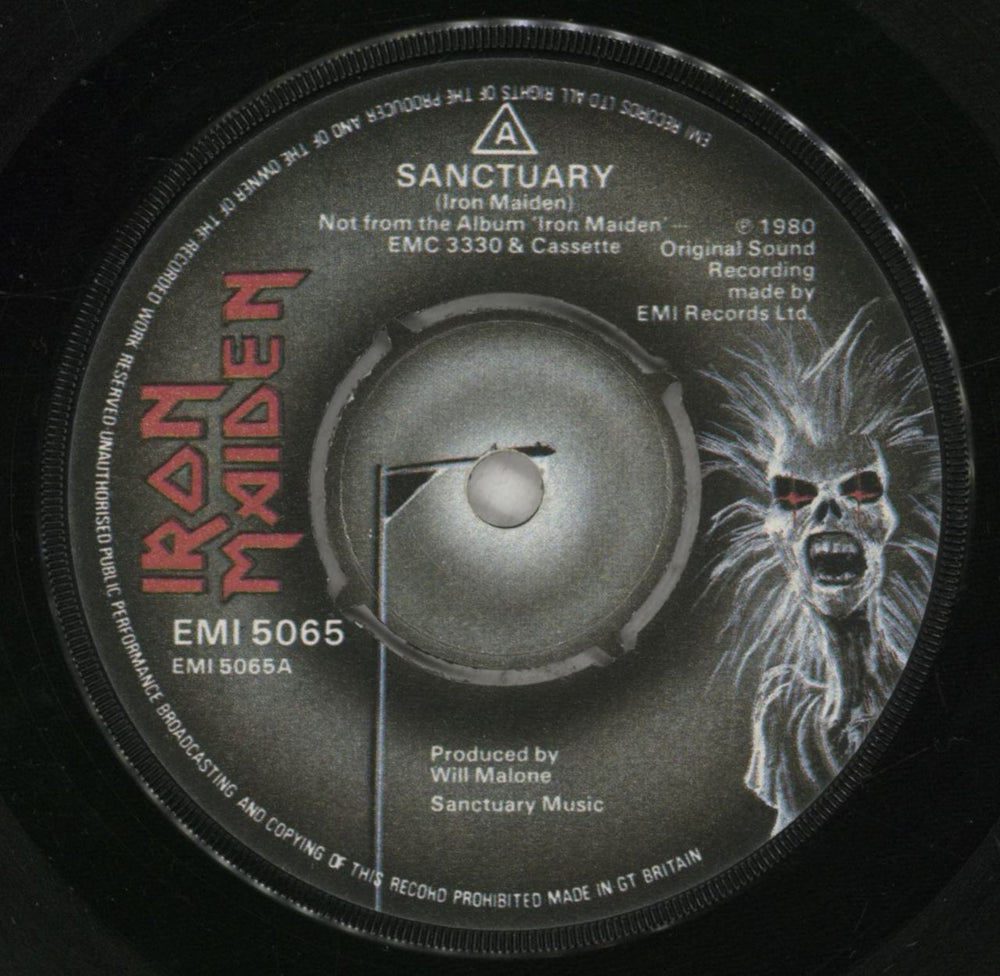 Iron Maiden Sanctuary - Censored P/S - EX UK 7" vinyl single (7 inch record / 45) IRO07SA229002
