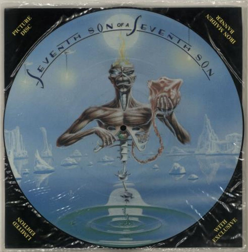 Iron Maiden Seventh Son Of A Seventh Son + insert & banner UK picture disc LP (vinyl picture disc album) EMDP1006