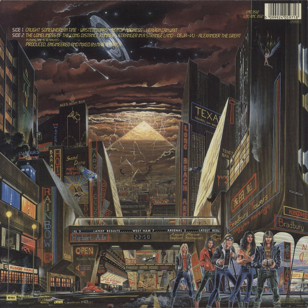 Iron Maiden Somewhere In Time + Merch Insert - EX UK vinyl LP album (LP record) 5099924059718