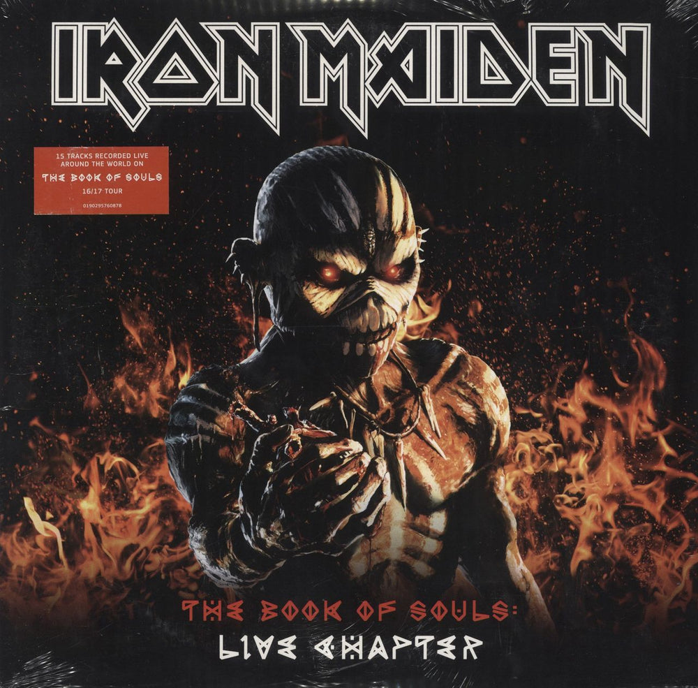 Iron Maiden The Book Of Souls: Live Chapter - stickered shrink UK 3-LP vinyl record set (Triple LP Album) 0190295760878