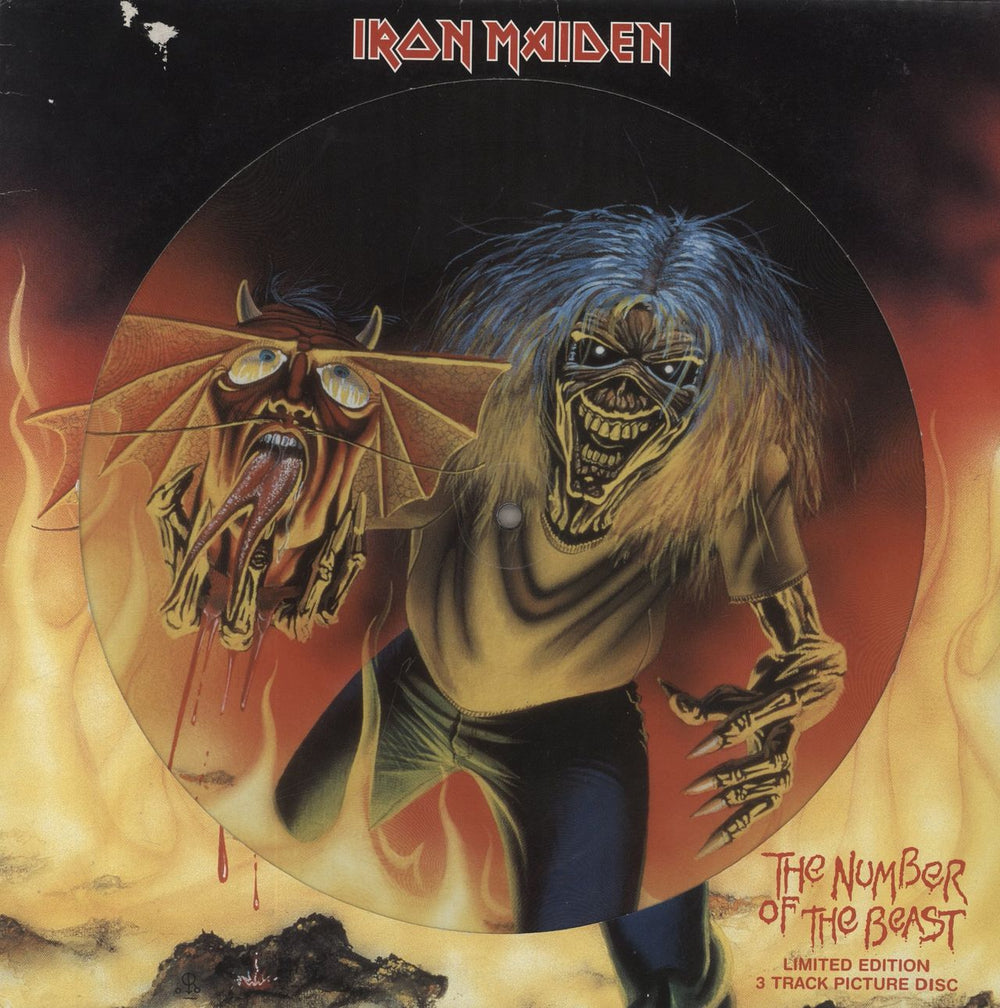 Iron Maiden The Number Of The Beast - EX UK 12" vinyl picture disc (12 inch picture record) 12EM666