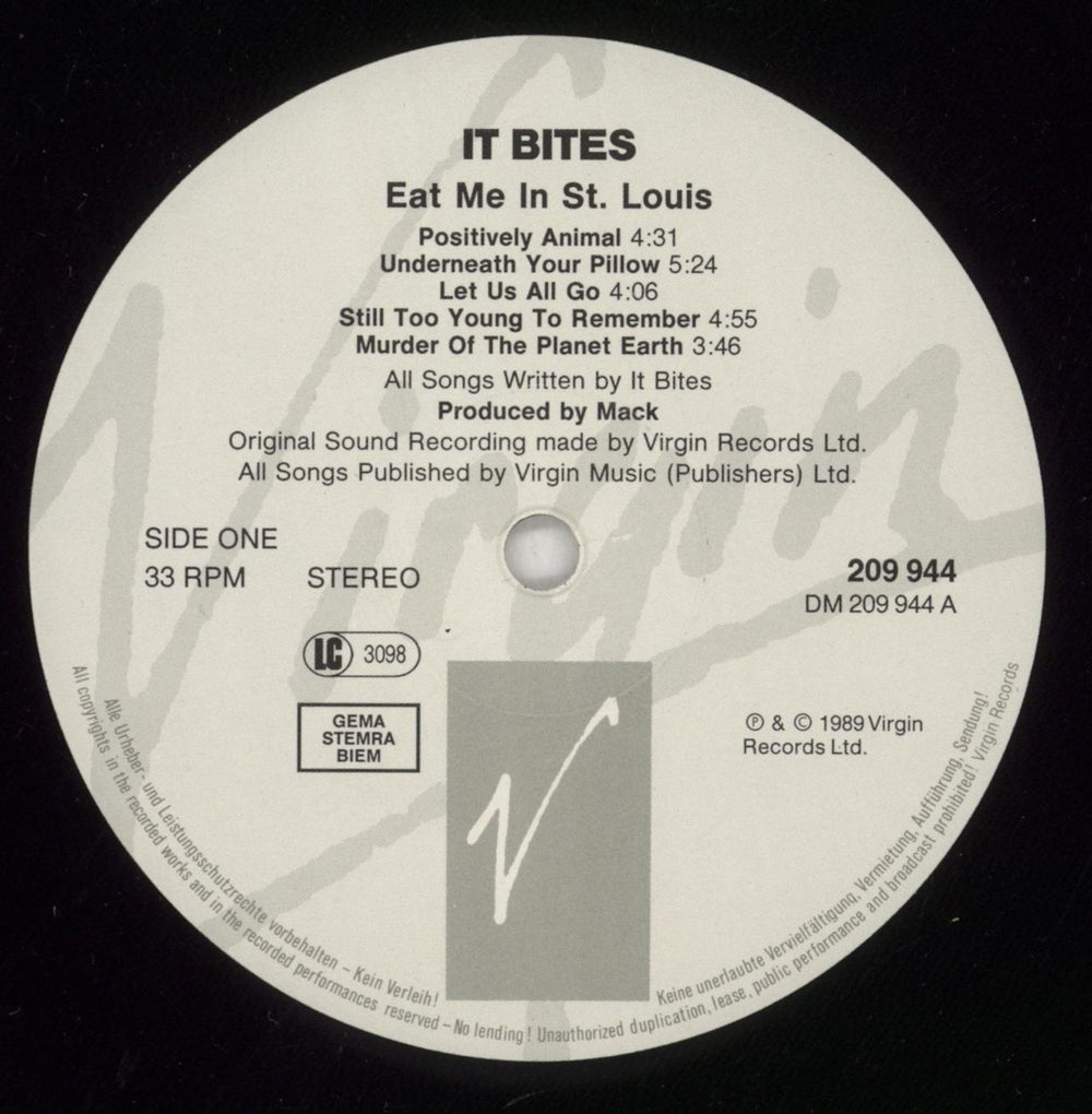 It Bites Eat Me In St. Louis UK vinyl LP album (LP record) ITBLPEA865357