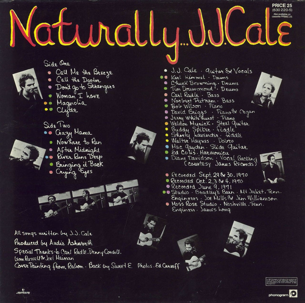 J.J. Cale Naturally - EX UK vinyl LP album (LP record)