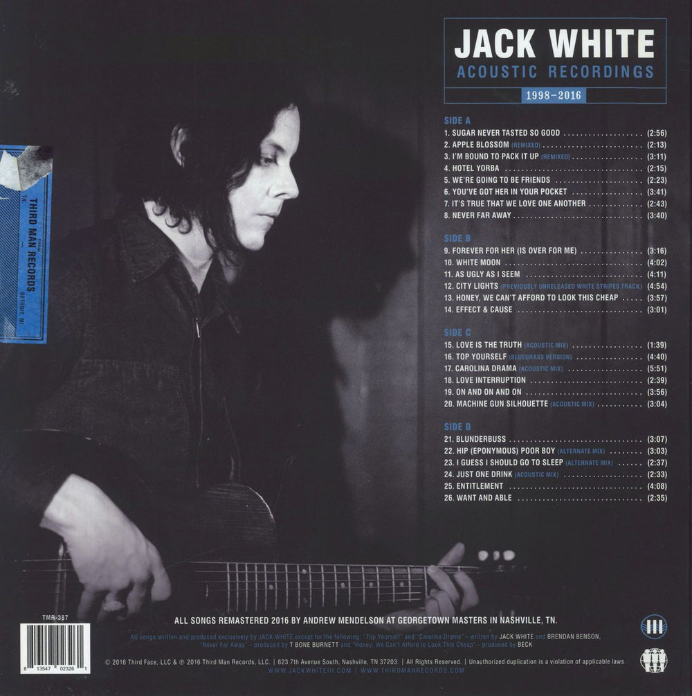Jack White Acoustic Recordings 1998-2016 US 2-LP vinyl record set (Double LP Album) 813547023261