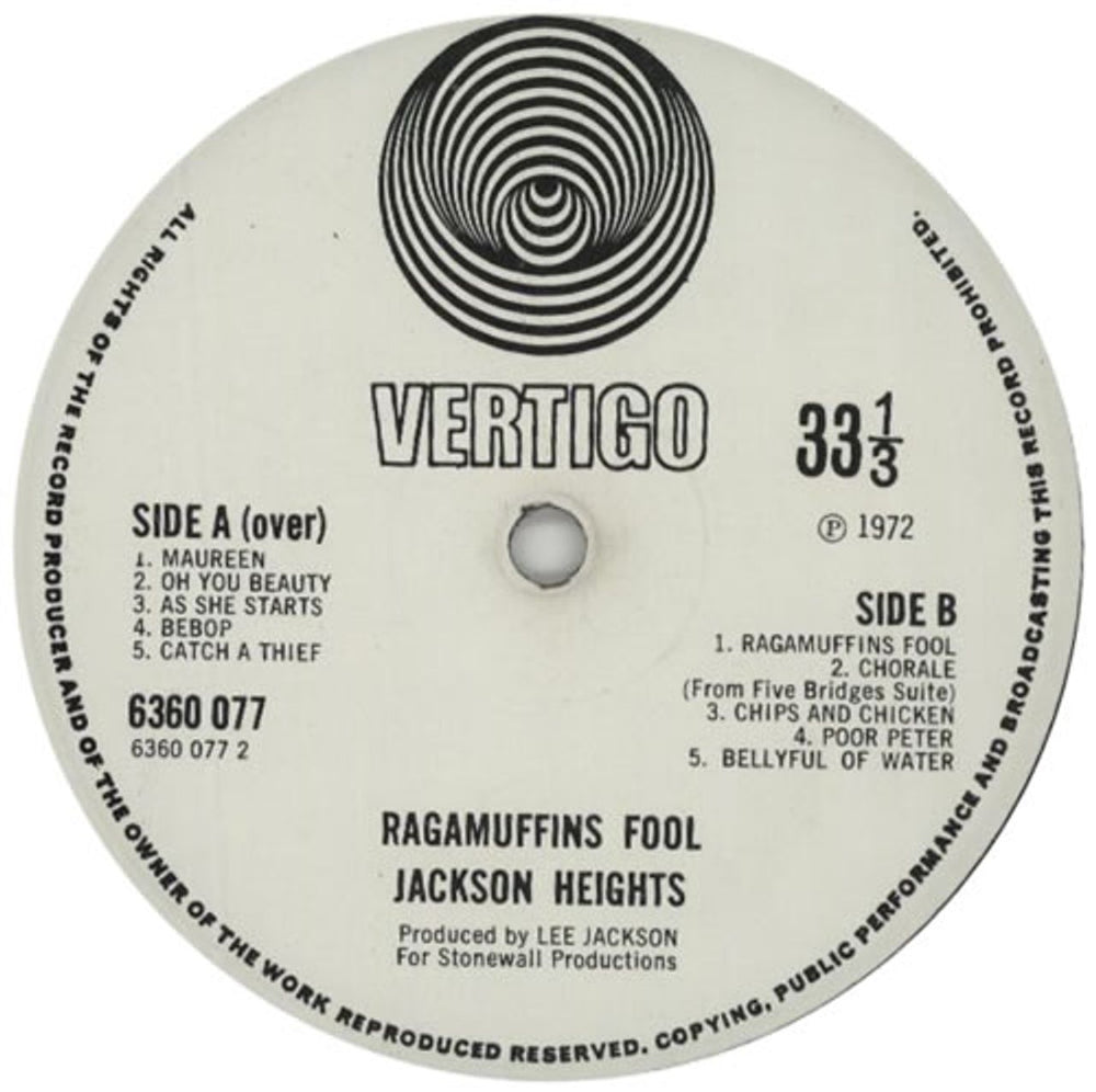 Jackson Heights Ragamuffins Fool UK vinyl LP album (LP record) JKHLPRA597315