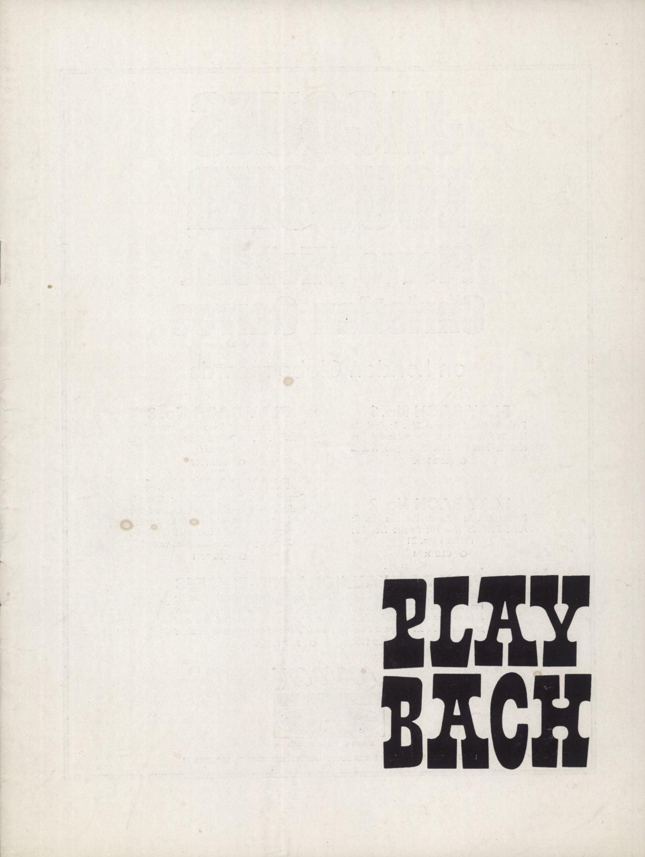Jacques Loussier Play Bach UK tour programme TOUR PROGRAMME